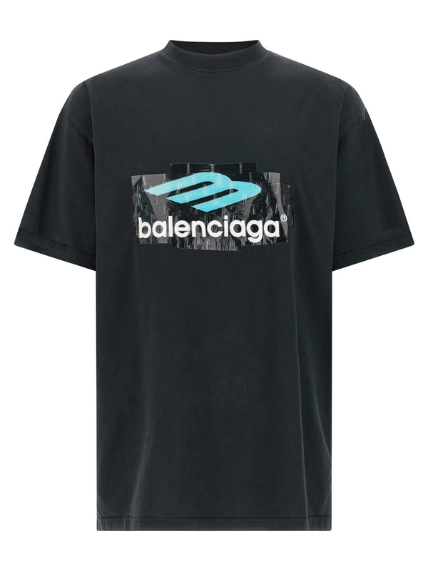 Balenciaga 100% cotton t-shirt in black