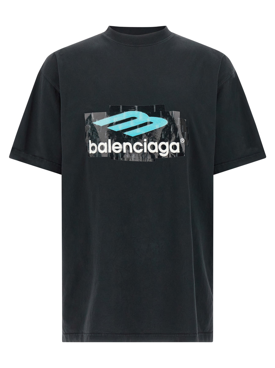 Balenciaga 100% cotton t-shirt in black