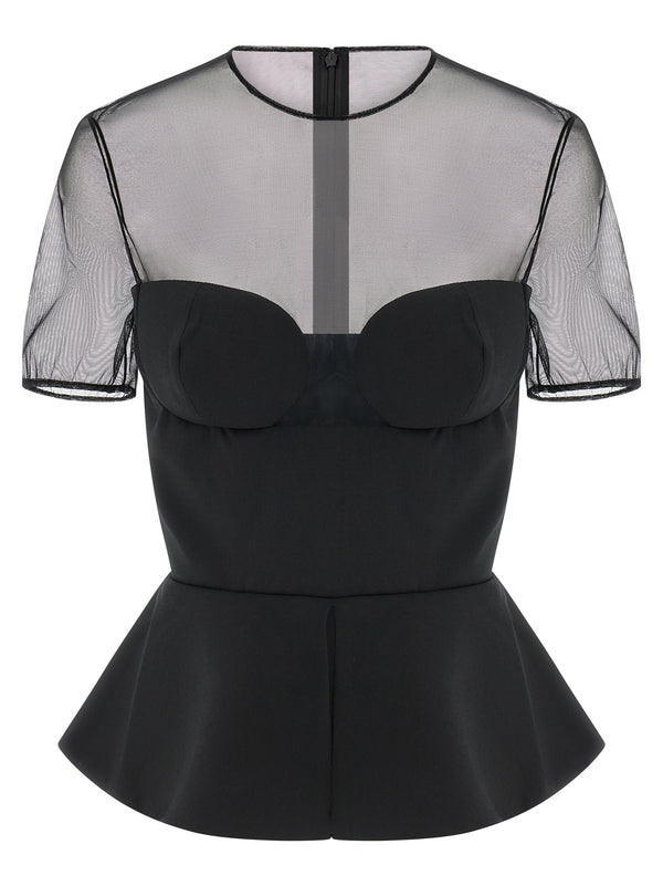 Nensi Dojaka 43% virgin wool blouse in black