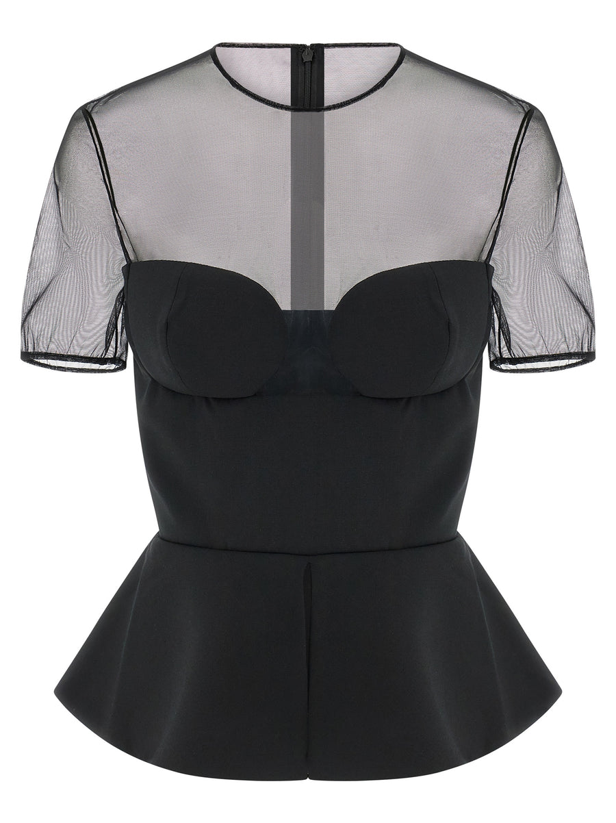 Nensi Dojaka 43% virgin wool blouse in black