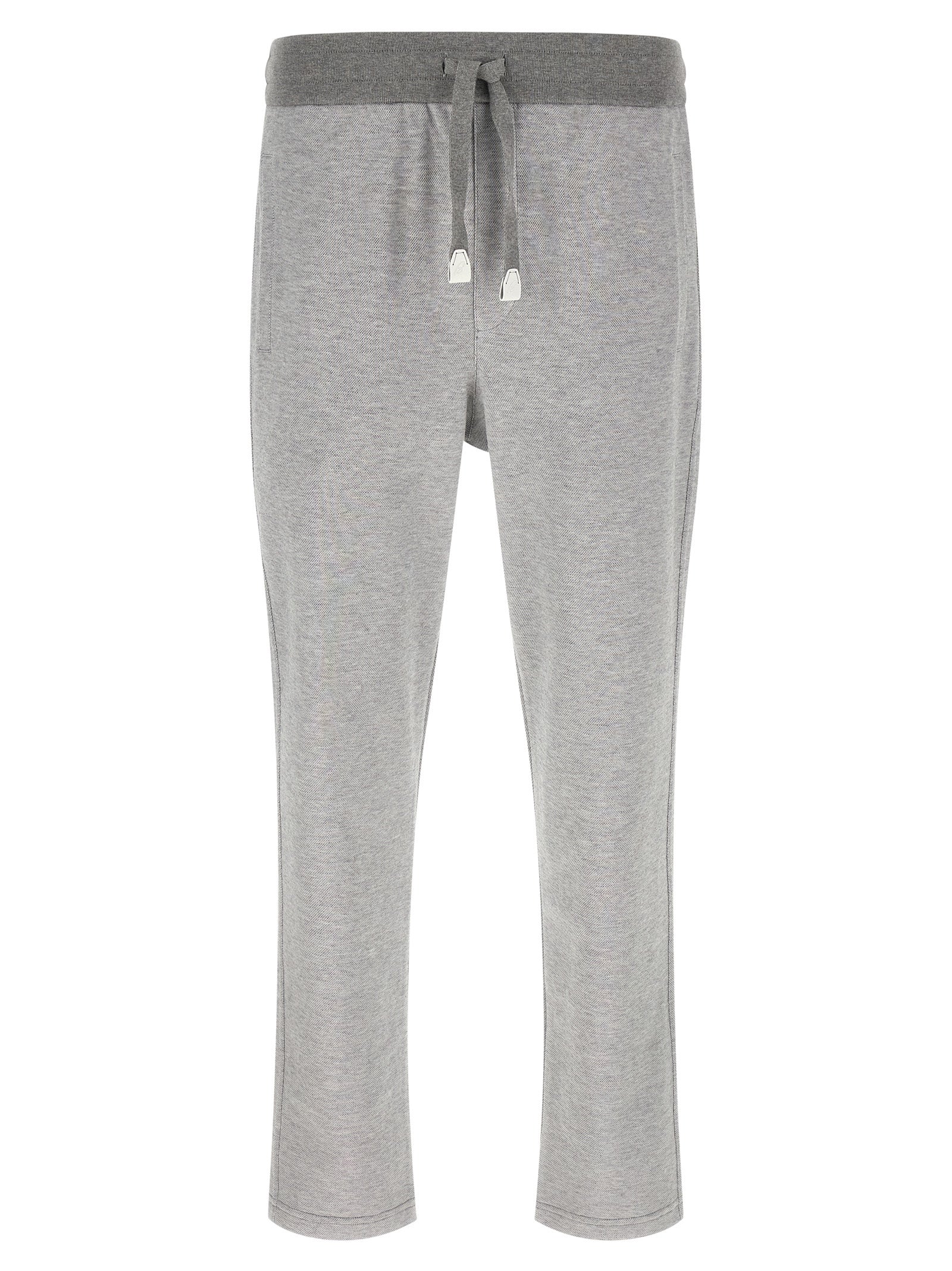 Brioni 93% Cotton joggers in gray