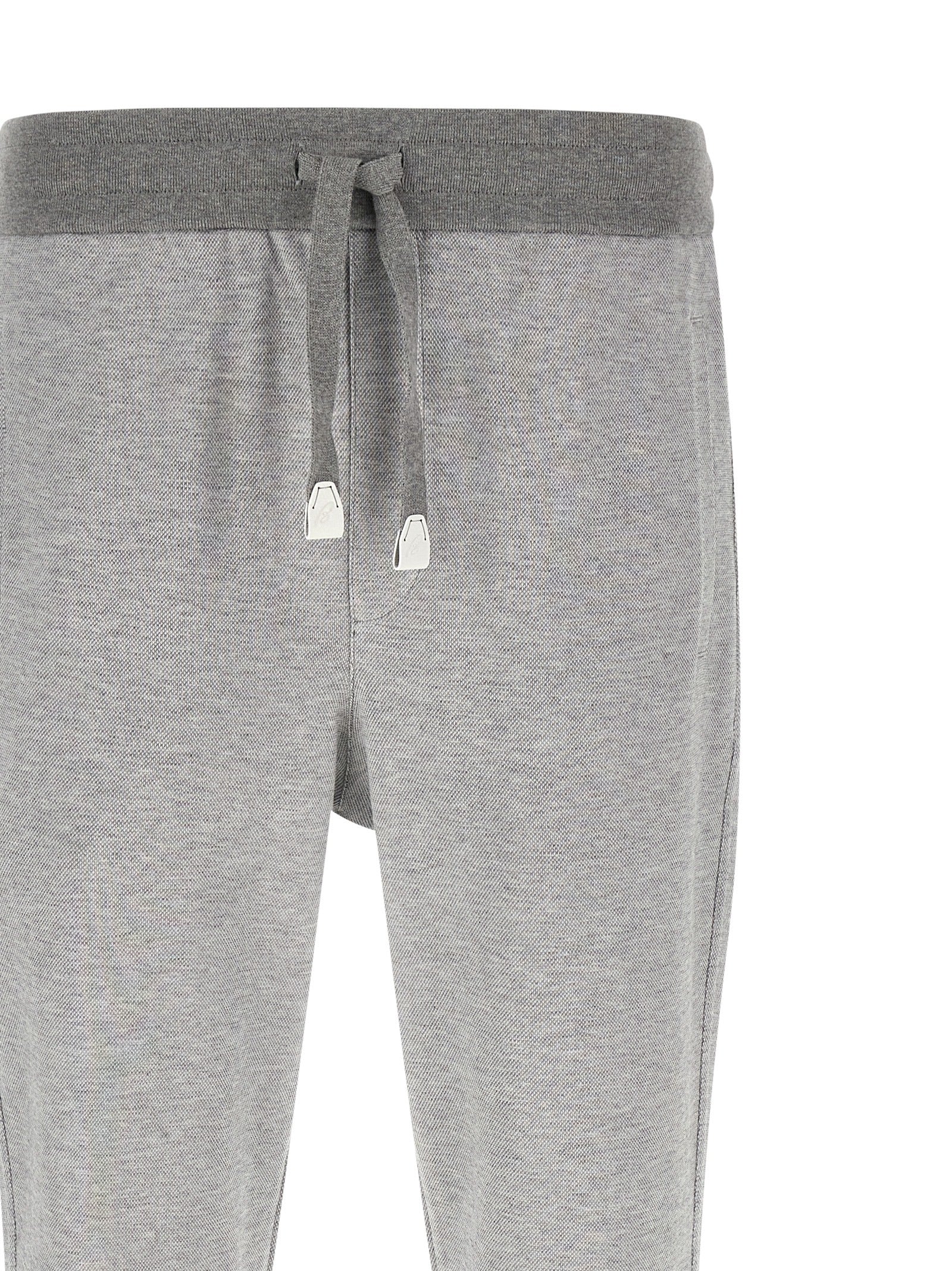 Brioni 93% Cotton joggers in gray — view 3