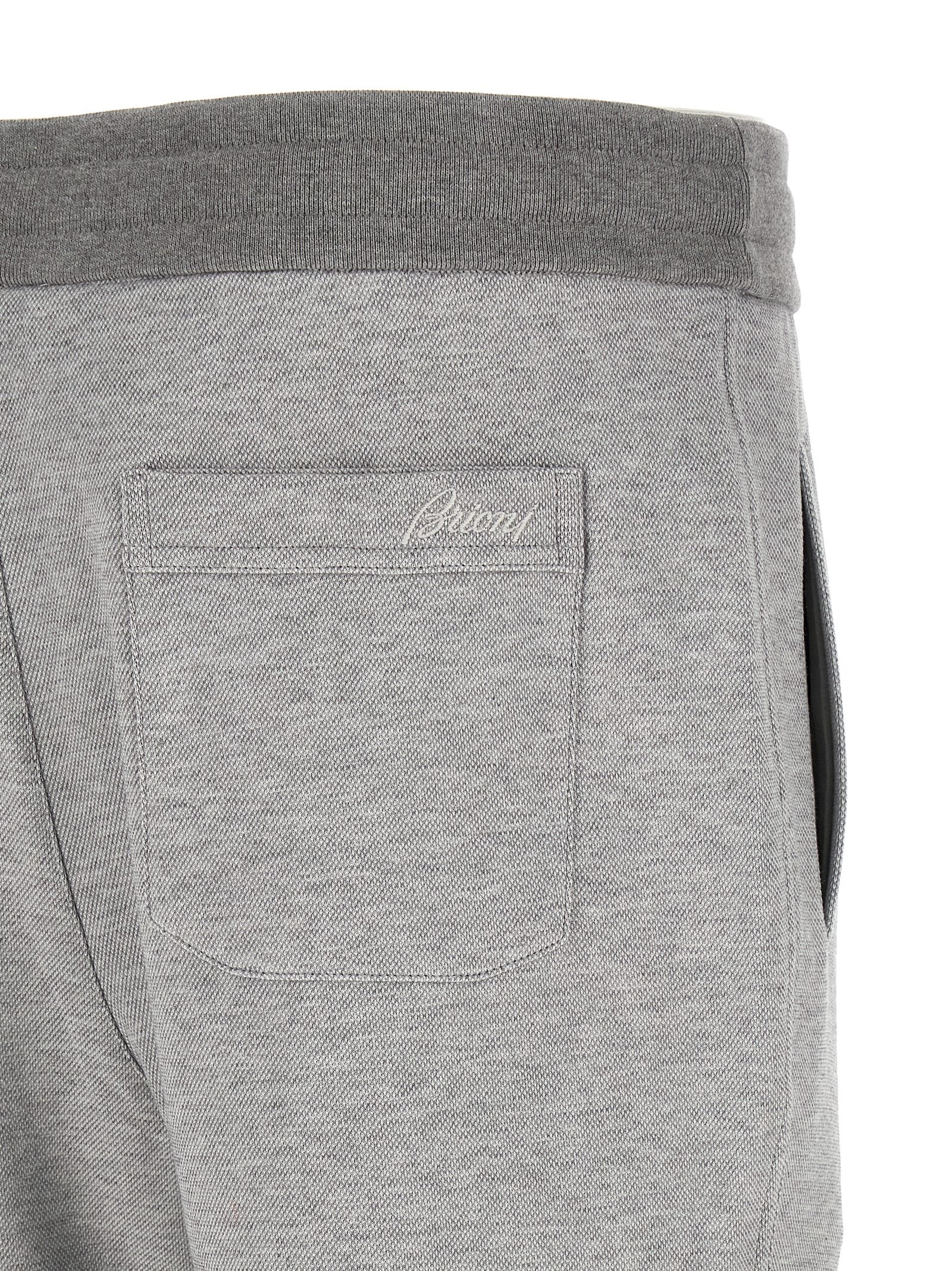 Brioni 93% Cotton joggers in gray — view 4
