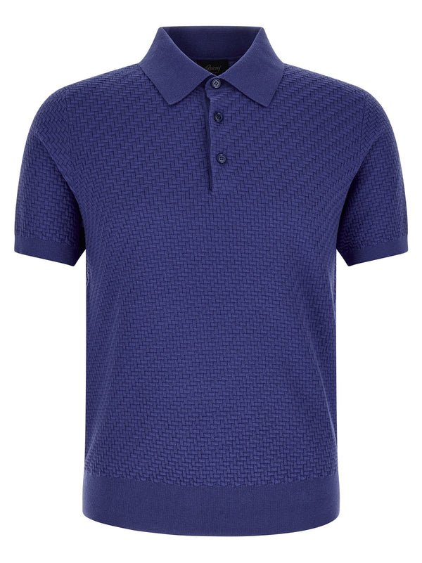 Brioni 57% cotton polo shirt in blue