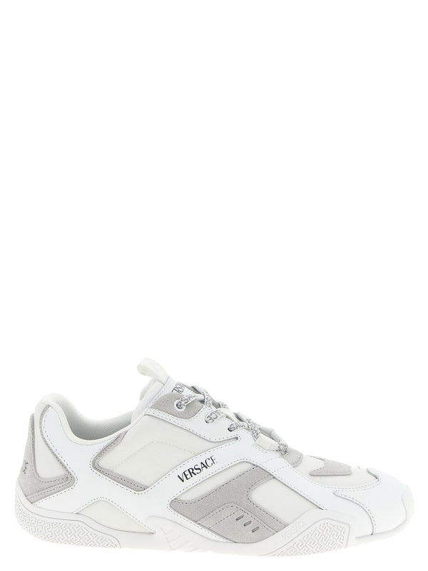 Versace 100% calfskin leather sneaker in white