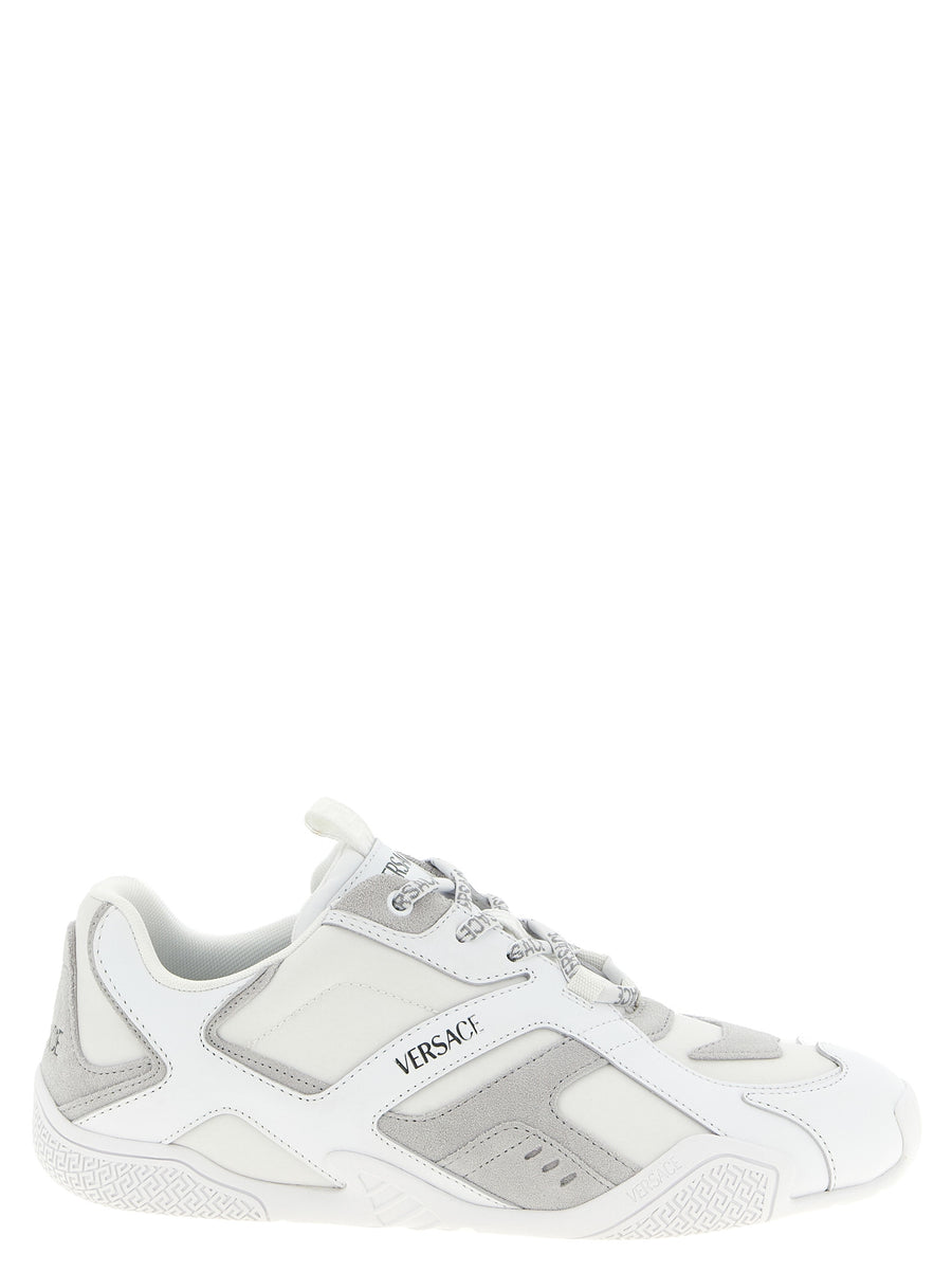 Versace 100% calfskin leather sneaker in white