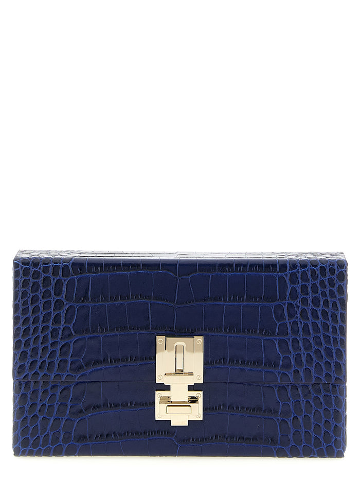 Blue Calfskin Clutch Bag