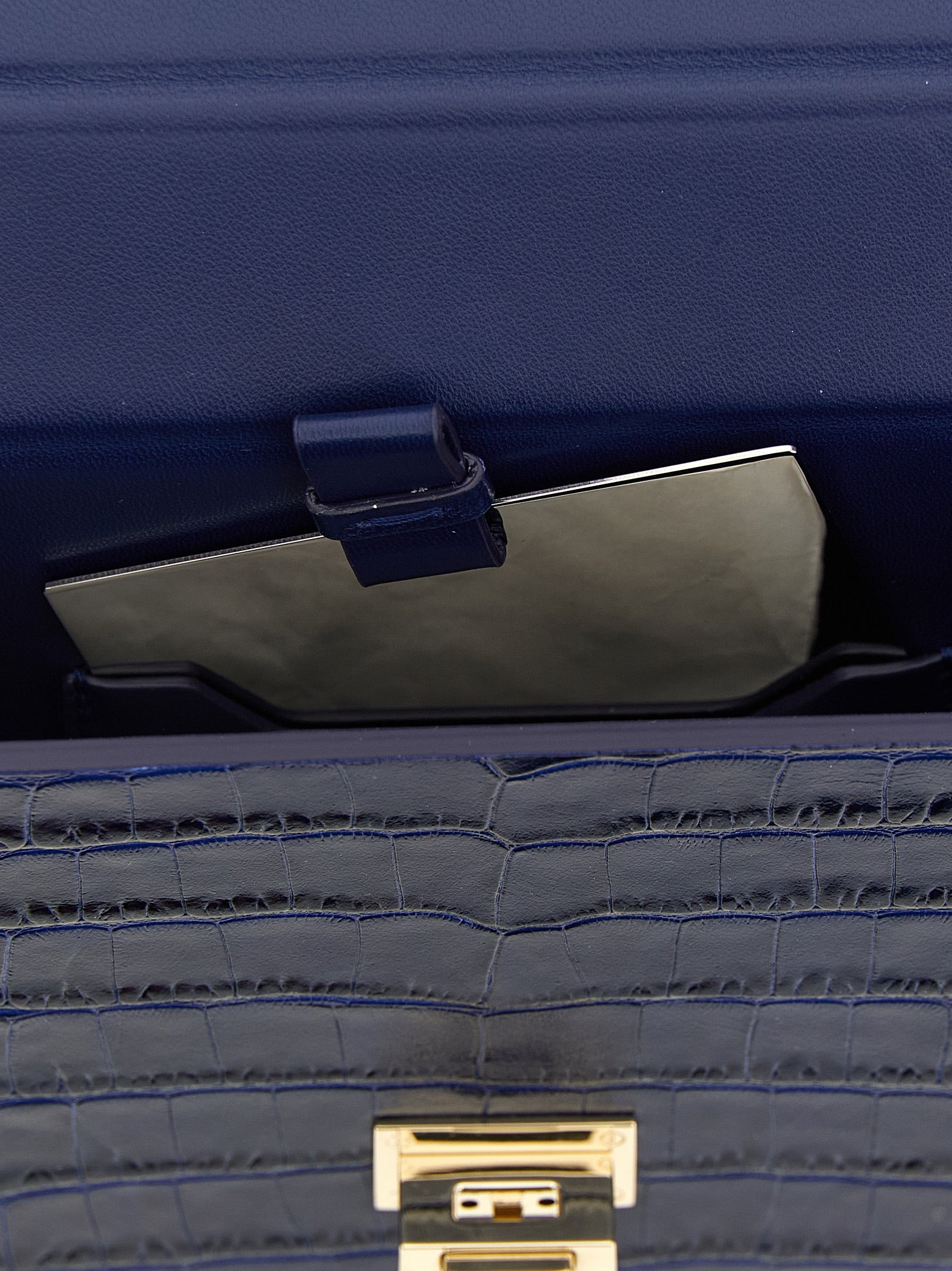 Blue Calfskin Clutch Bag