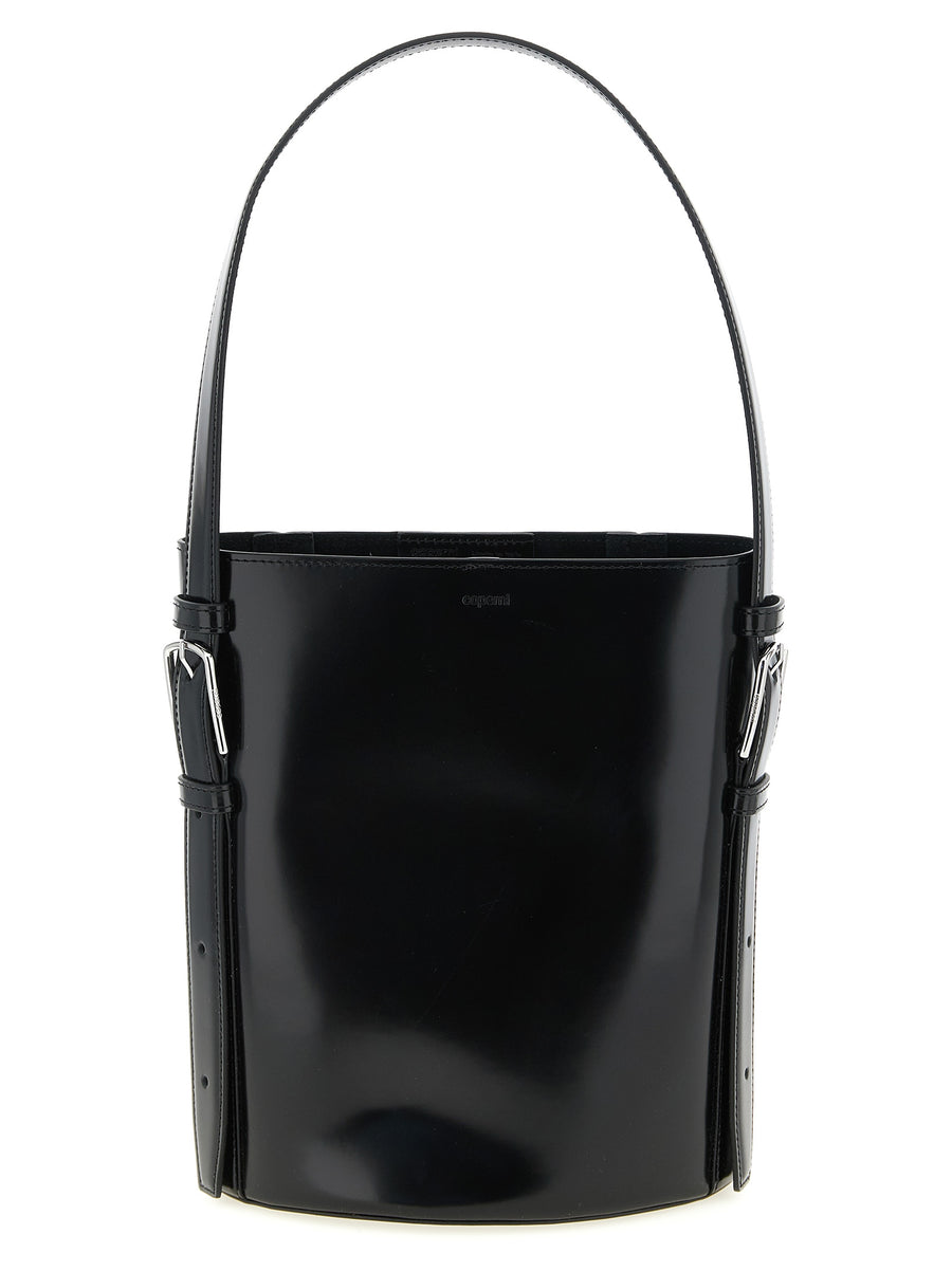 Coperni 100% cow leather (Bos Taurus) bucket bag in black