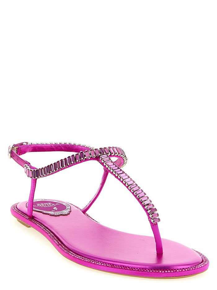 Rene Caovilla 68% viscose sandal in pink — view 2