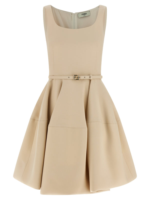 Fendi 77% wool dress in beige
