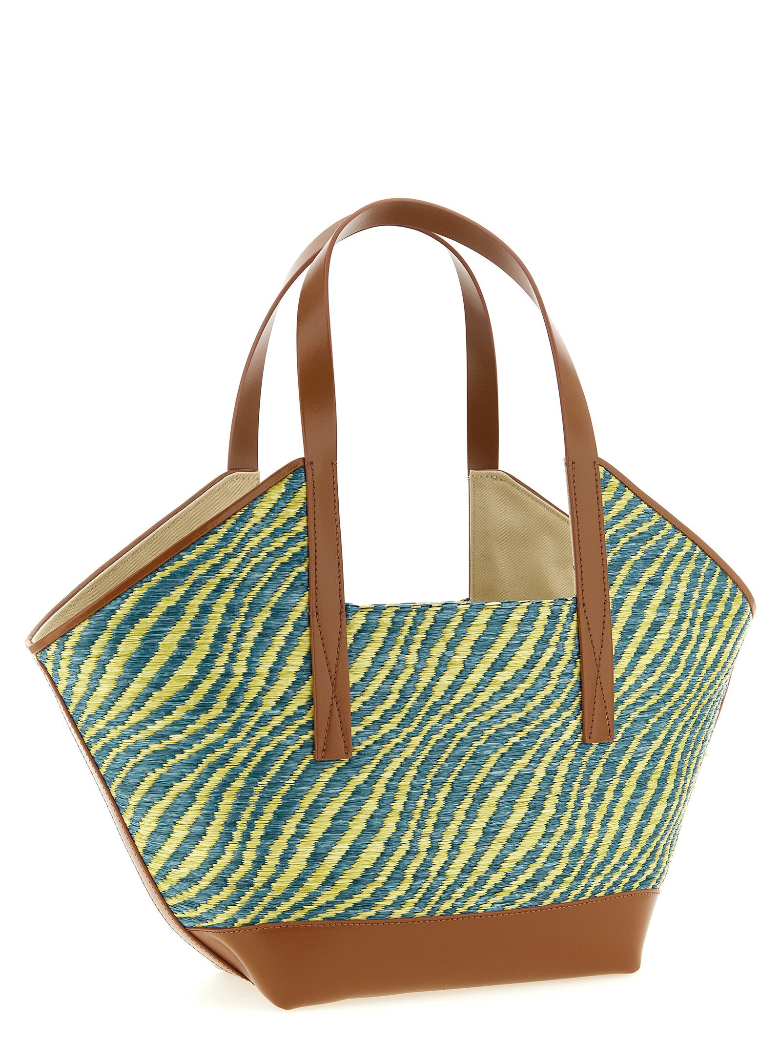 Marni 83% Polyamide tote bag in green — view 2