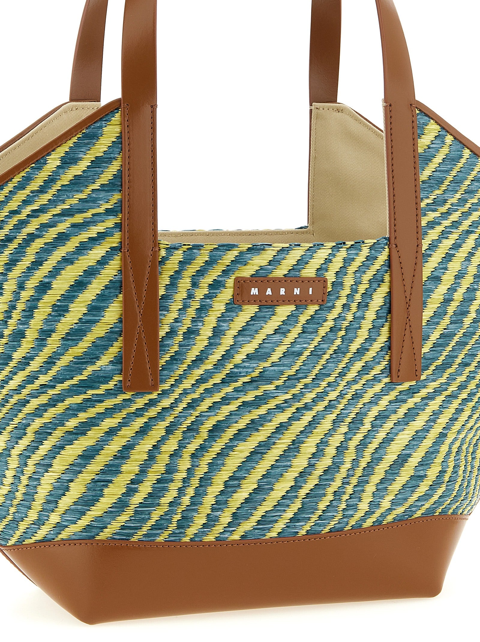 Marni 83% Polyamide tote bag in green — view 3