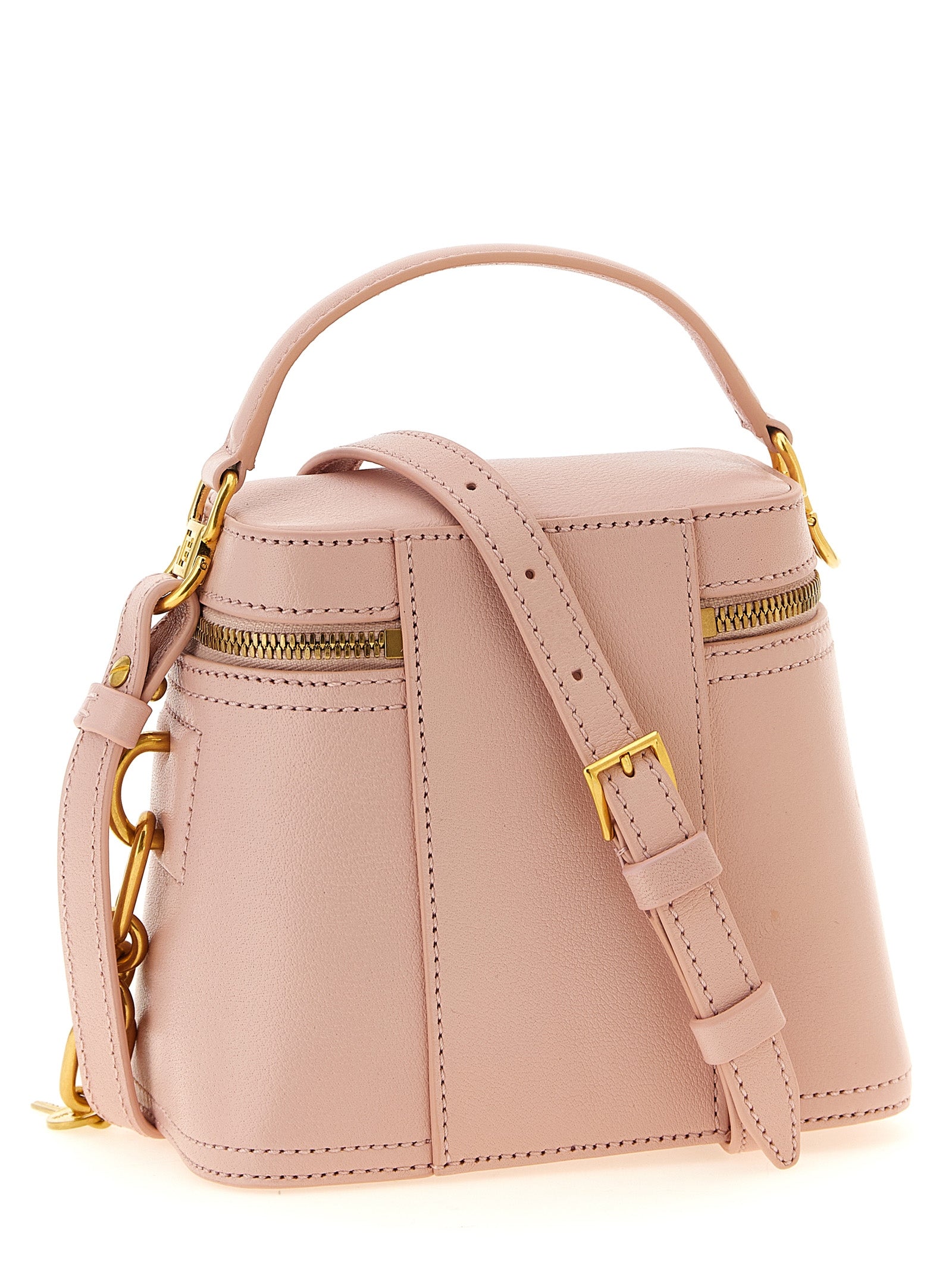 Balmain 100% calfskin leather (Bos Taurus) top handle bag in pink — view 2