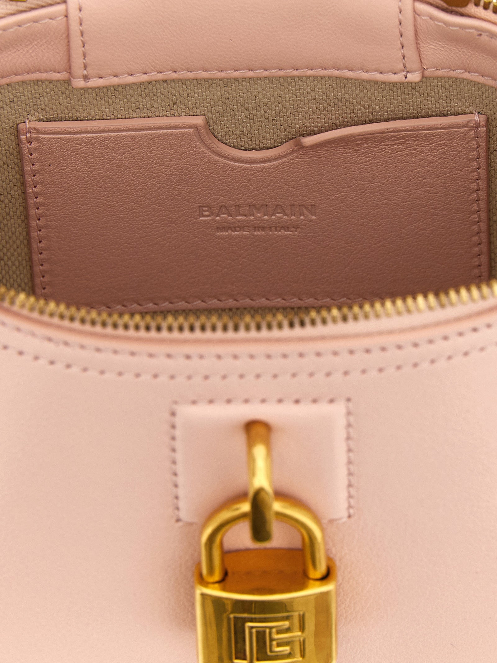 Balmain 100% calfskin leather (Bos Taurus) top handle bag in pink — view 4