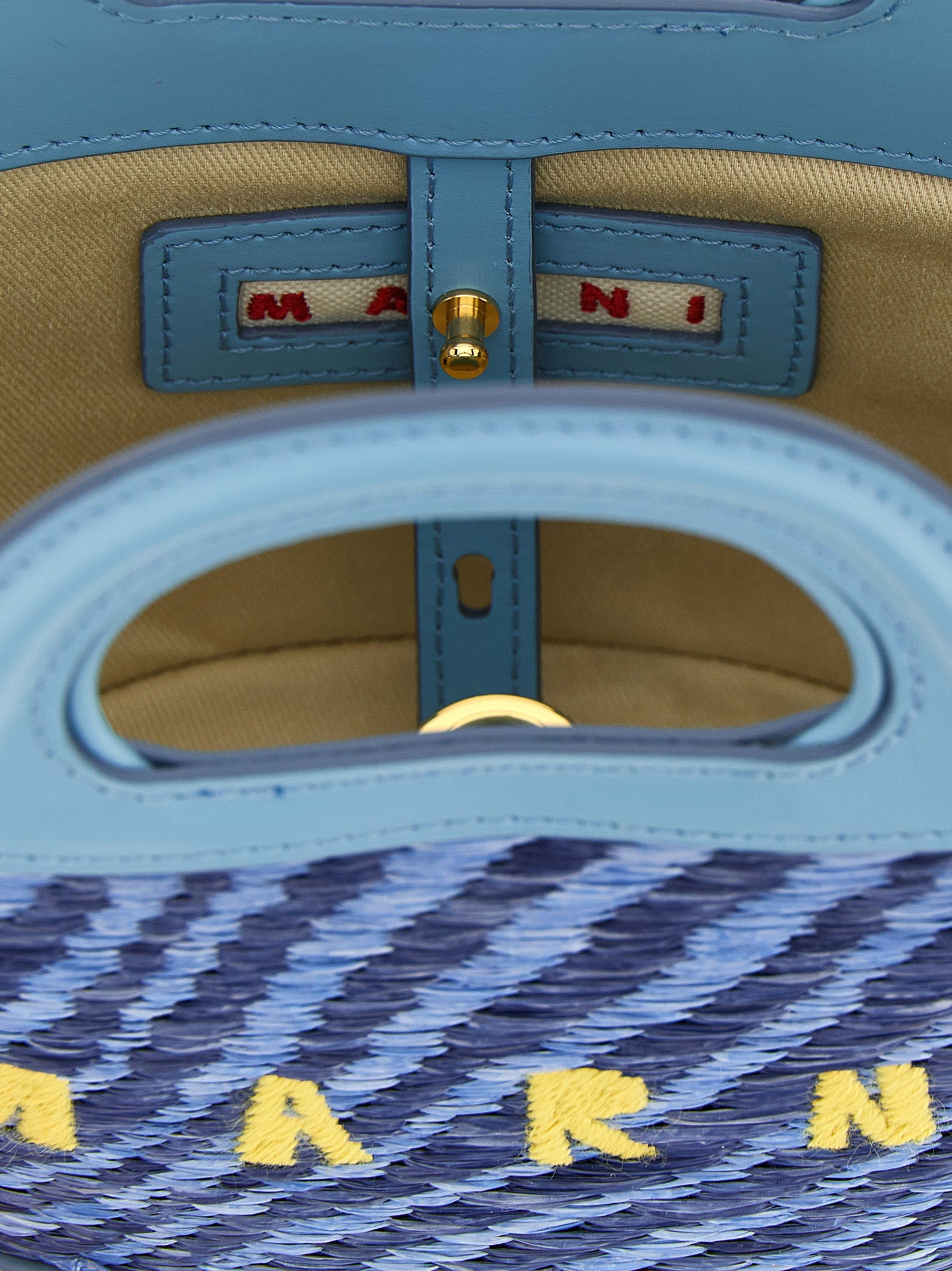 Blue Polyamide Handbag Bag