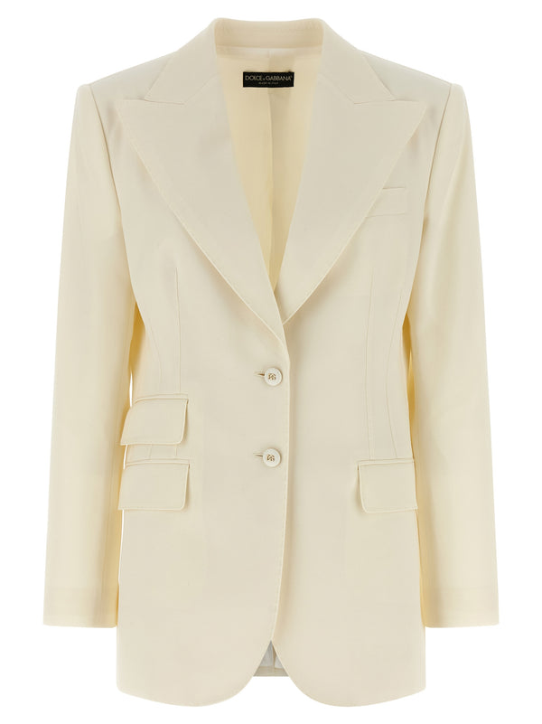 Dolce & Gabbana 96% virgin wool blazer in white