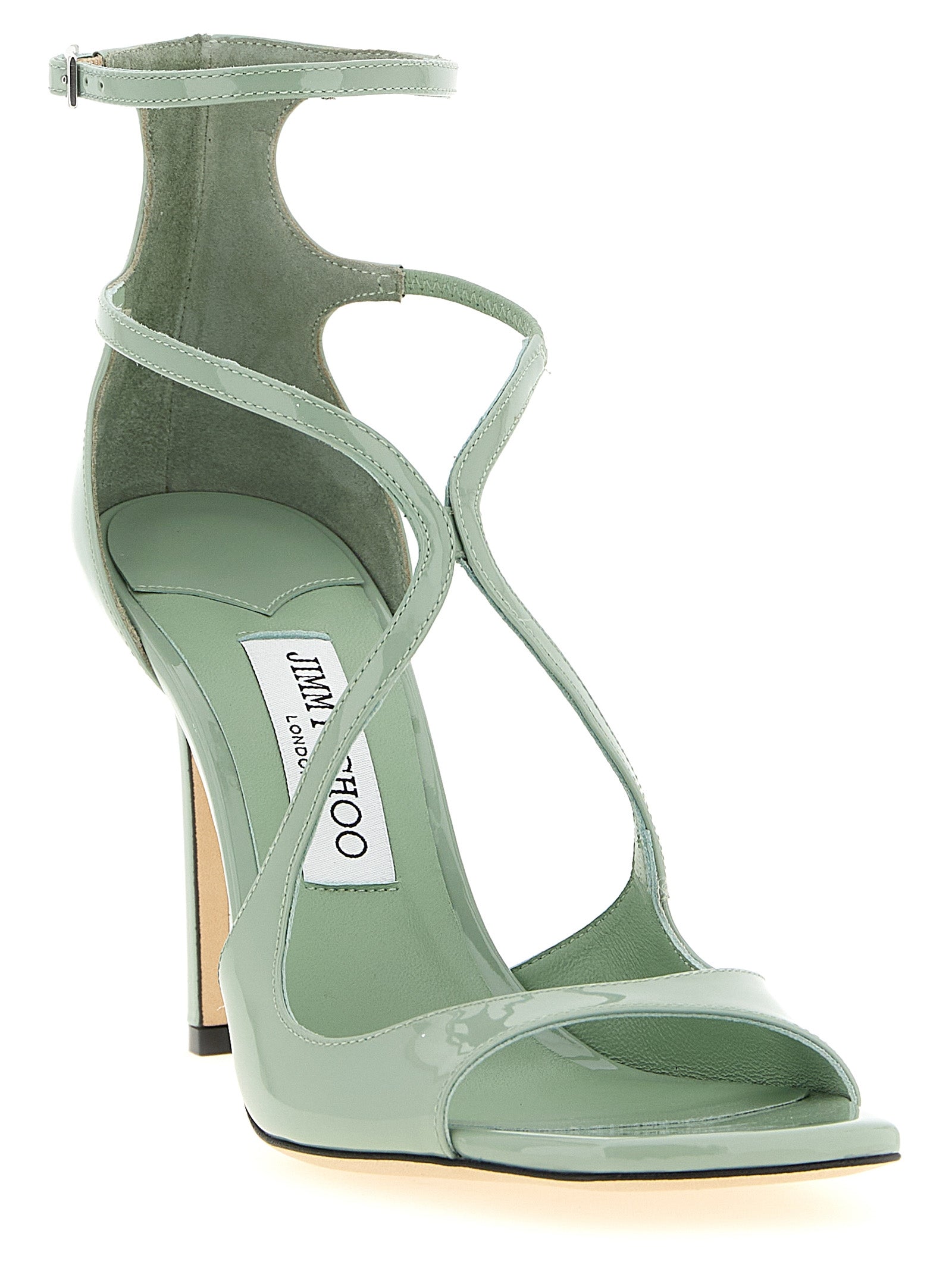 Jimmy Choo 85% Leather heel sandal in green — view 2