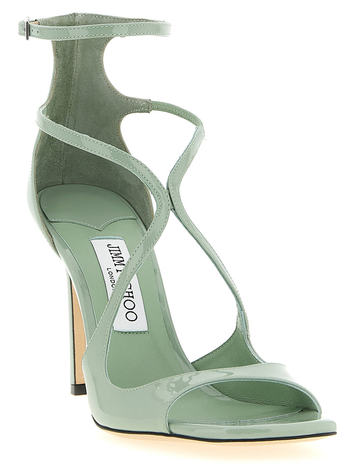 Jimmy Choo 85% Leather heel sandal in green — view 2