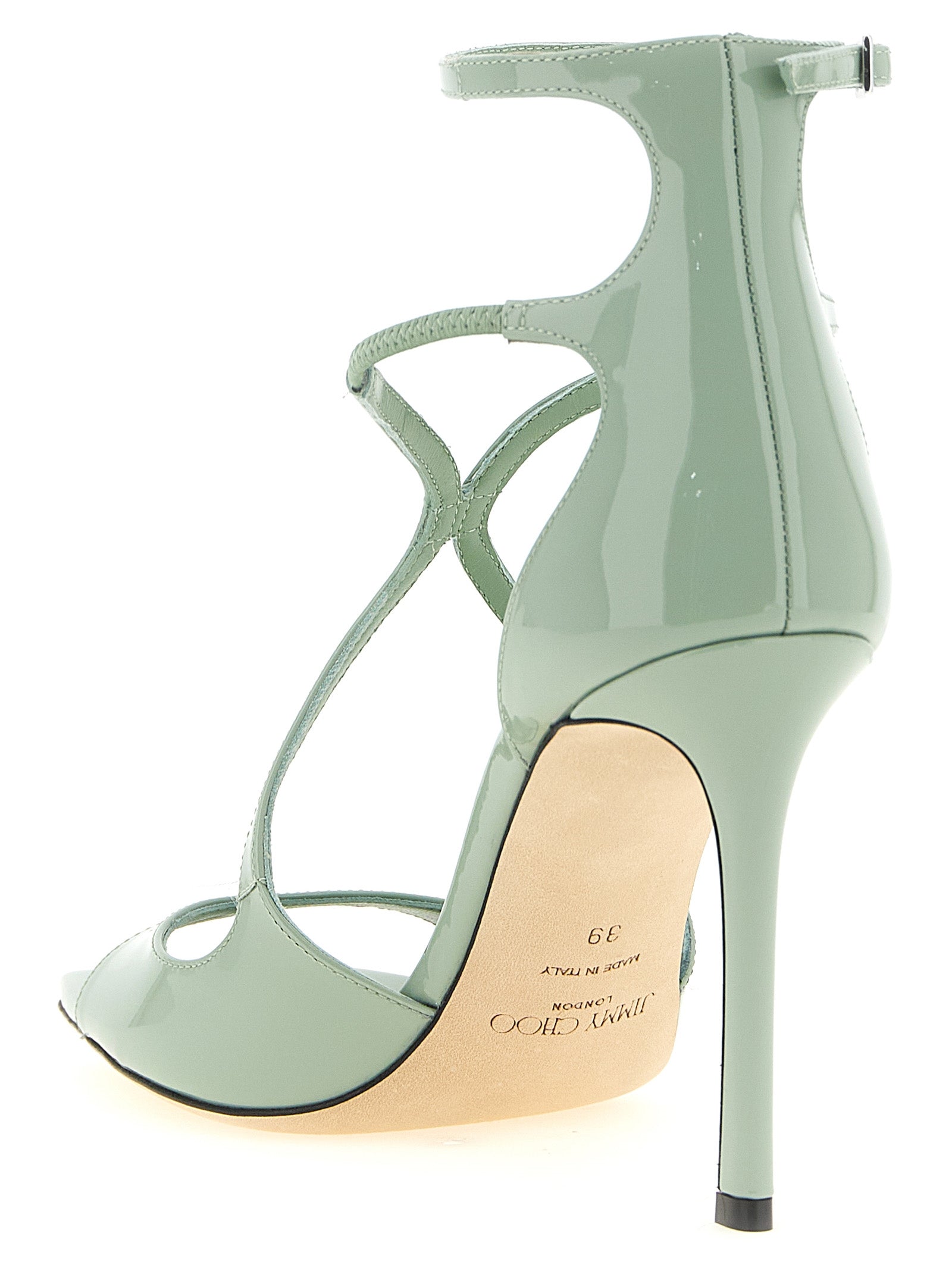 Jimmy Choo 85% Leather heel sandal in green — view 3