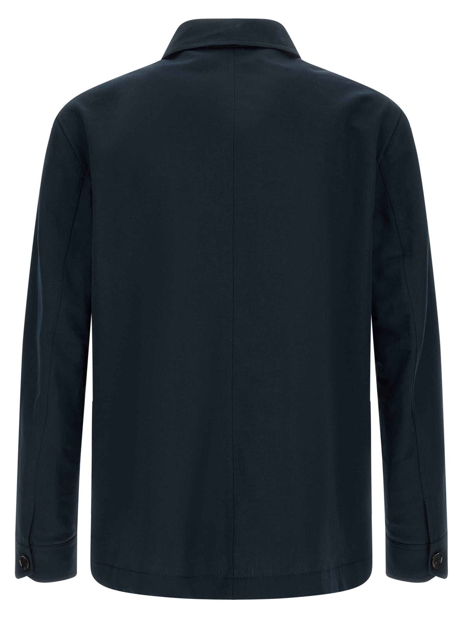 Brioni 53% linen jacket in navy — view 2