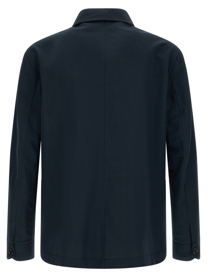 Brioni 53% linen jacket in navy — view 2