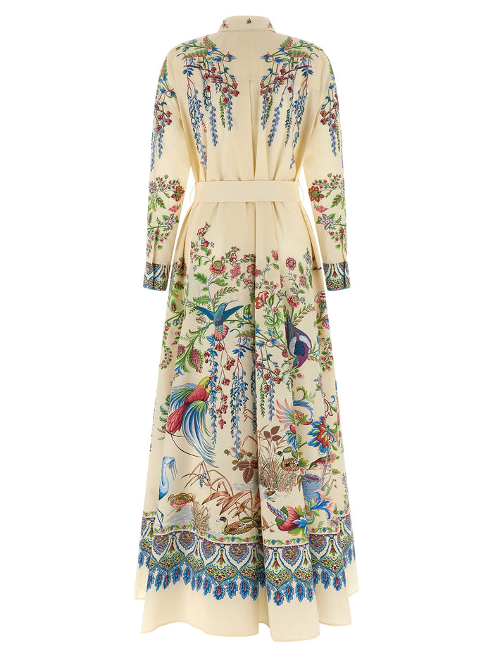 Etro 100% cotton poplin dress in cream — view 2