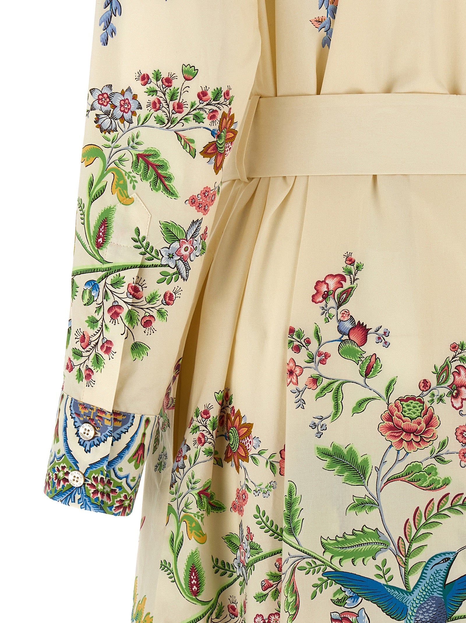 Etro 100% cotton poplin dress in cream — view 4