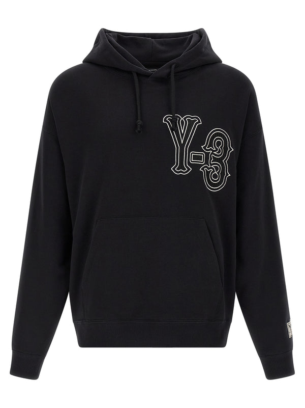 Y-3 100% cotton hoodie in black