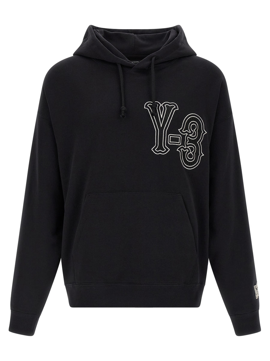 Y-3 100% cotton hoodie in black