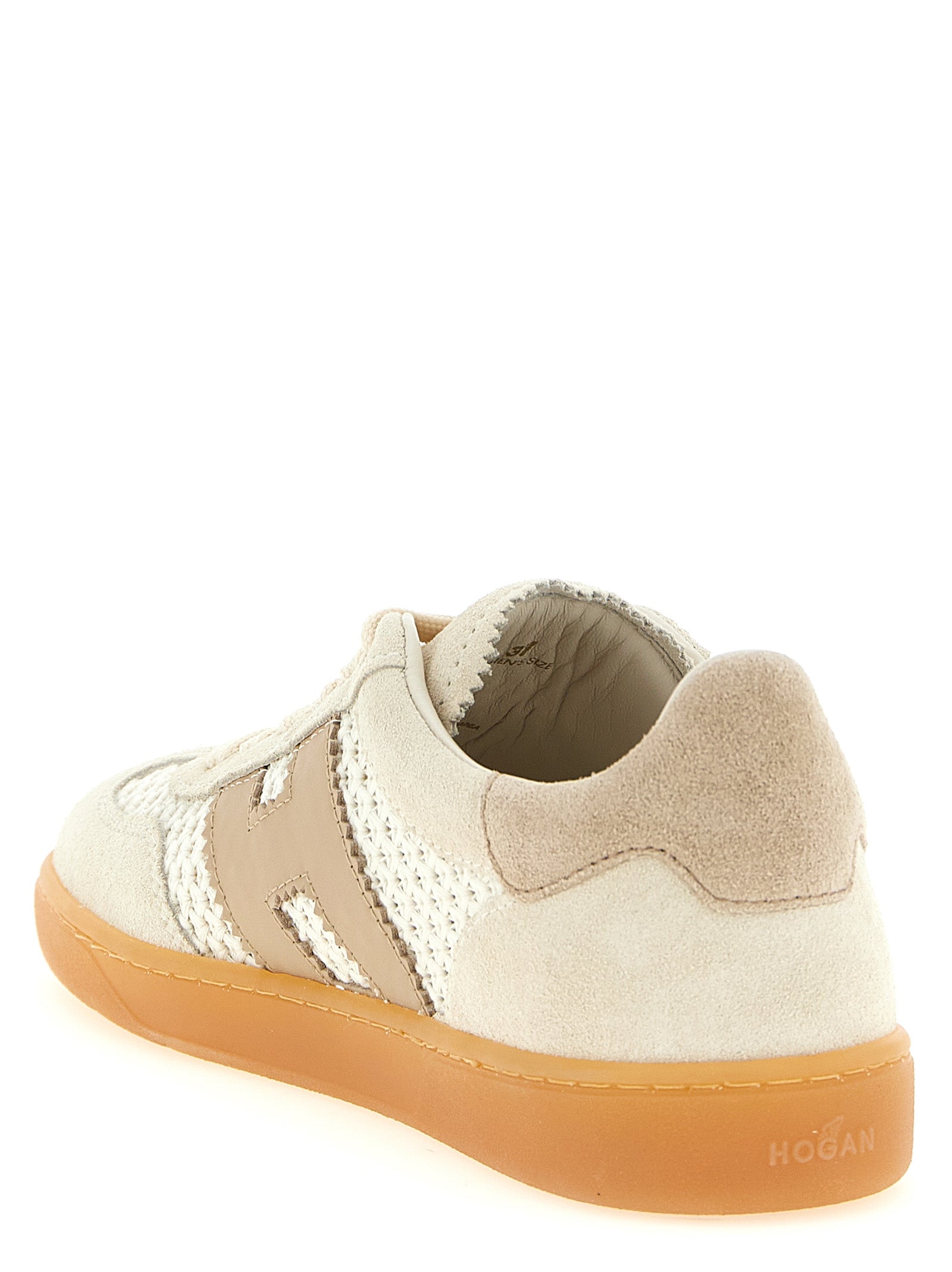 Hogan 55% cotton sneaker in beige — view 3