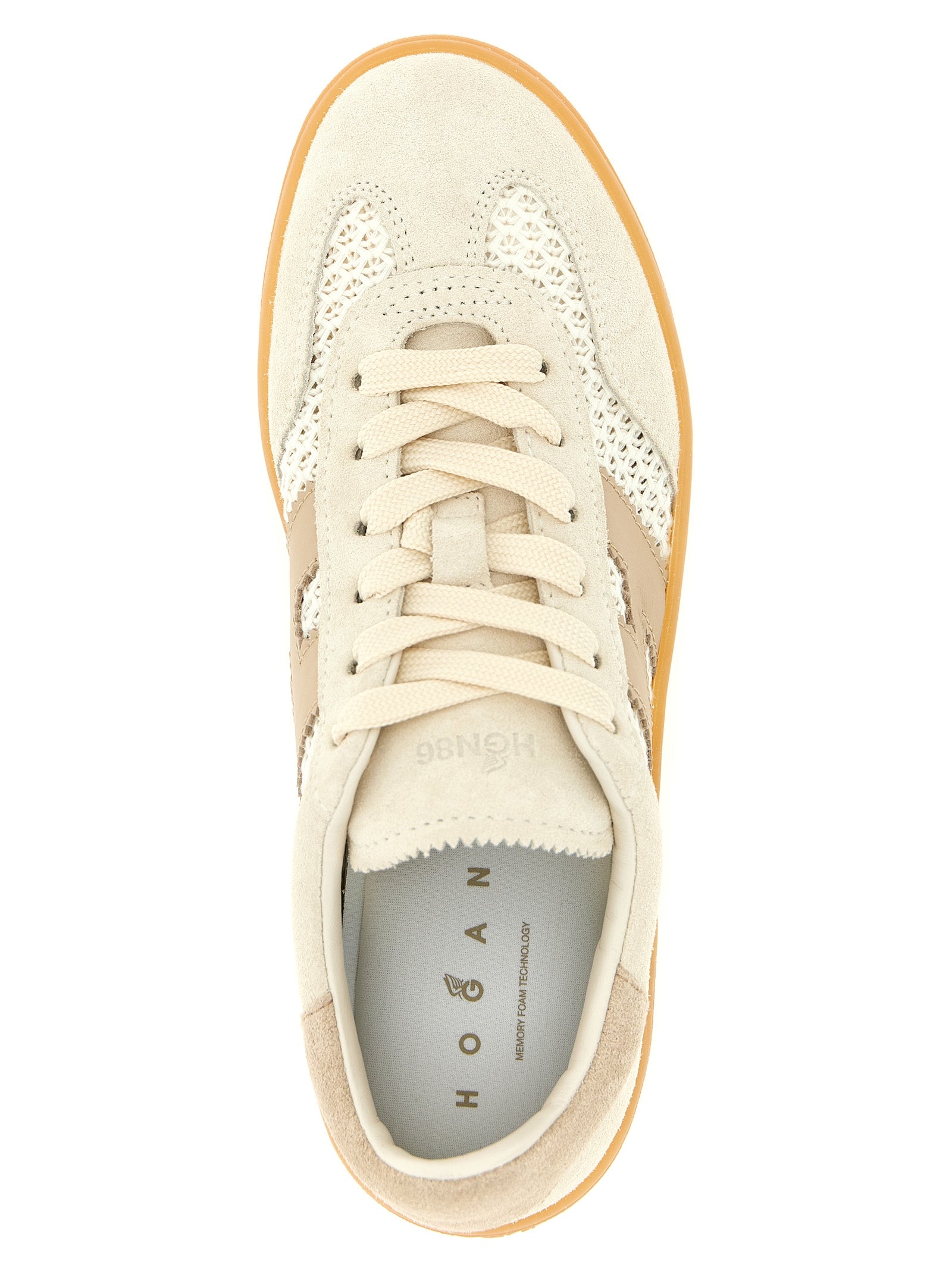 Hogan 55% cotton sneaker in beige — view 4