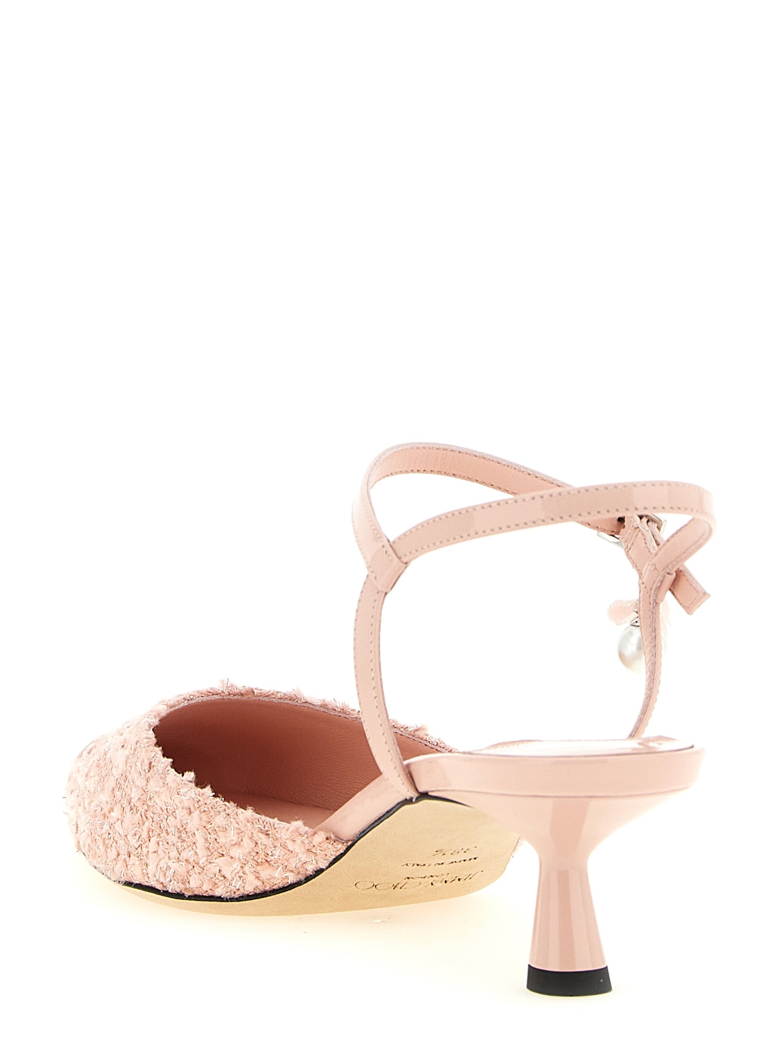 Jimmy Choo 78% Fabric slingback heel in pink — view 3