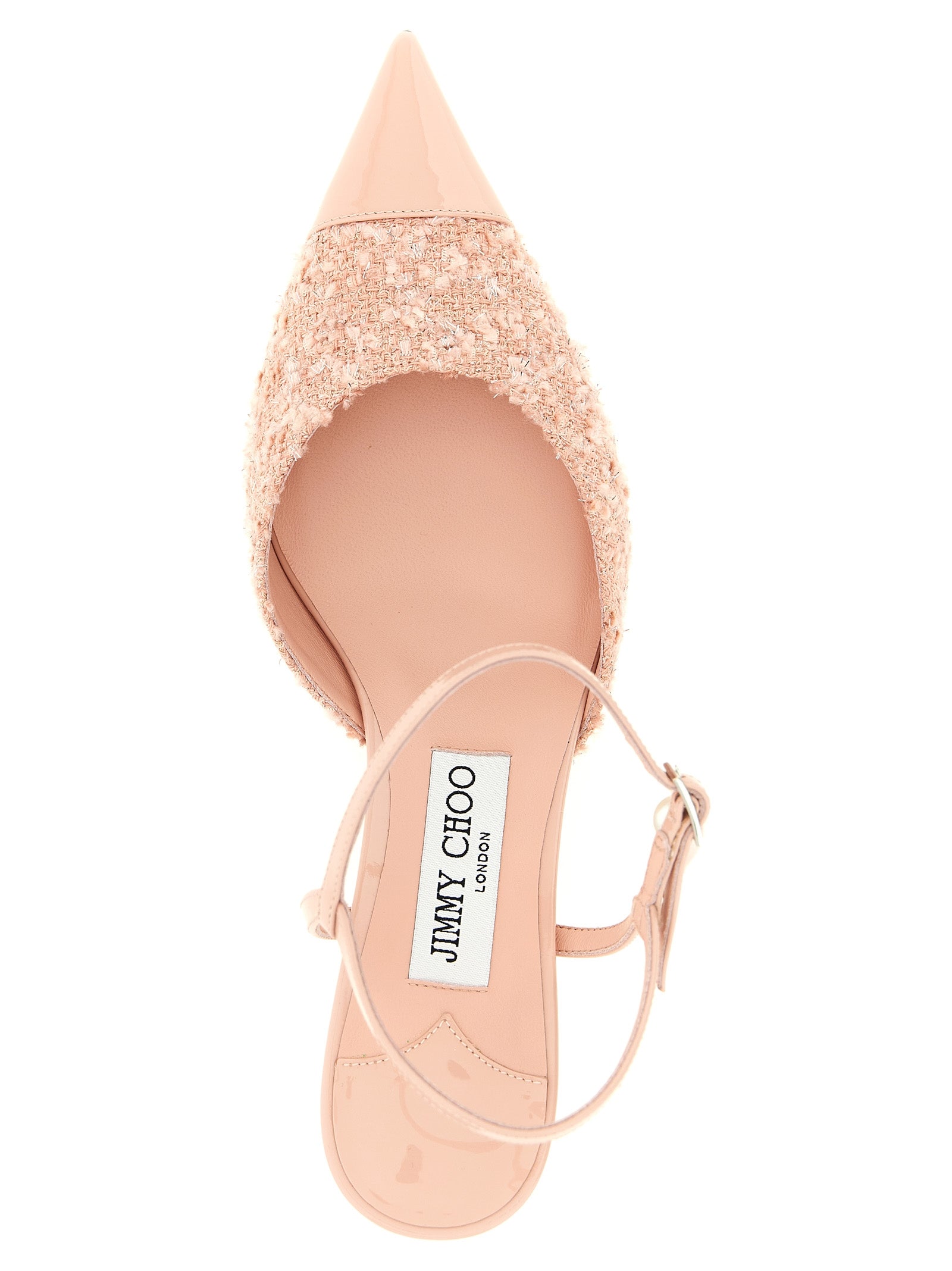 Jimmy Choo 78% Fabric slingback heel in pink — view 4