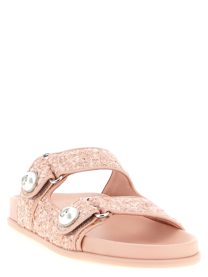 Jimmy Choo 80% Fabric sandal in pink — view 2