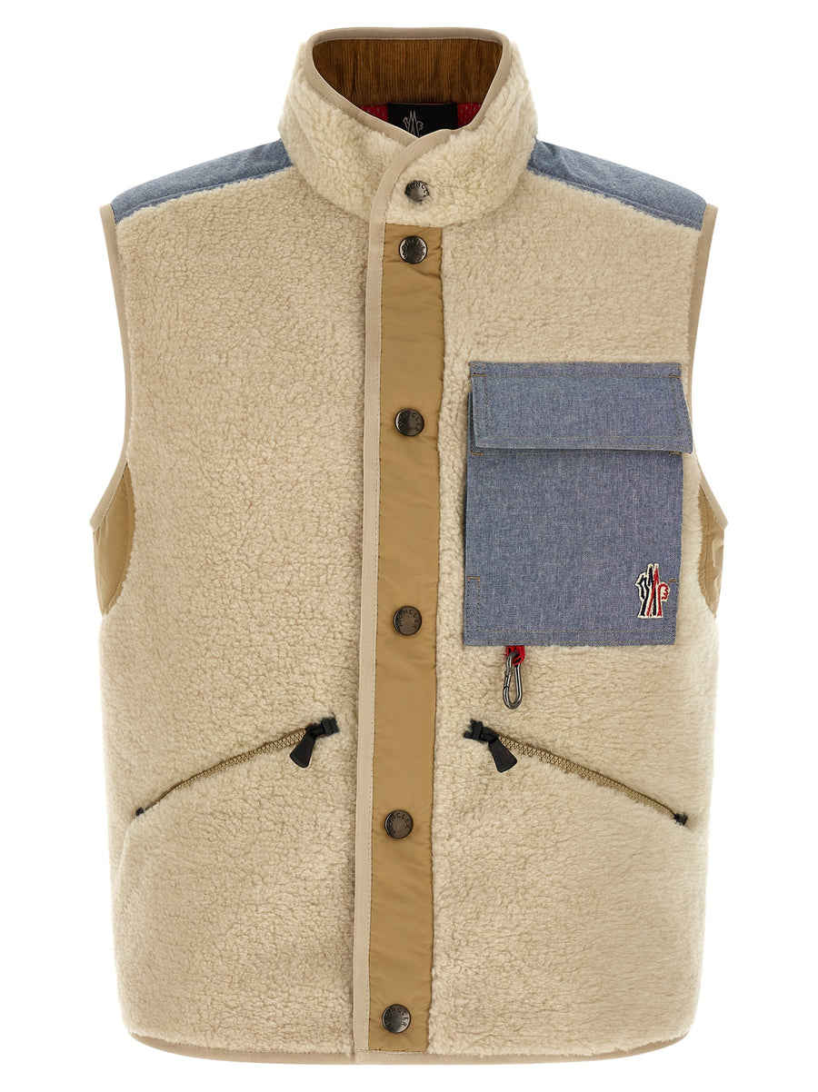 Moncler Grenoble 81% cotton vest in beige