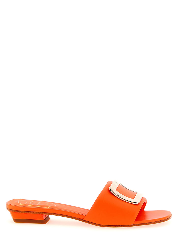 Roger Vivier 100% lamb leather slide in orange