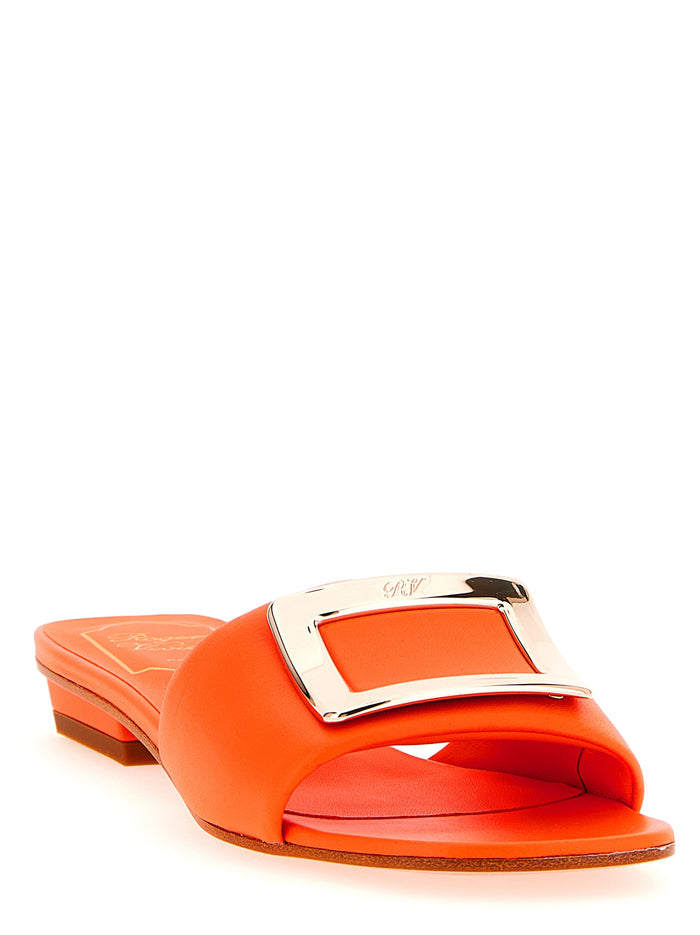 Roger Vivier 100% lamb leather slide in orange — view 2