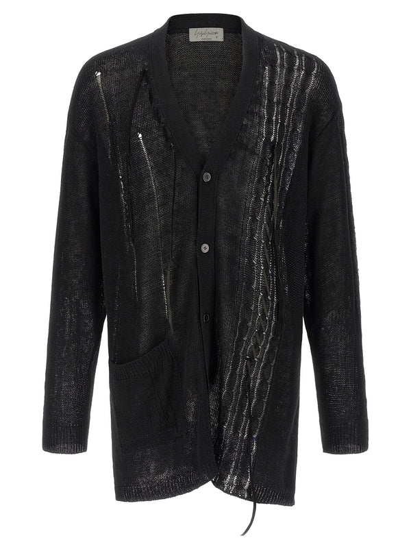 Yohji Yamamoto 60% Linen cardigan in black