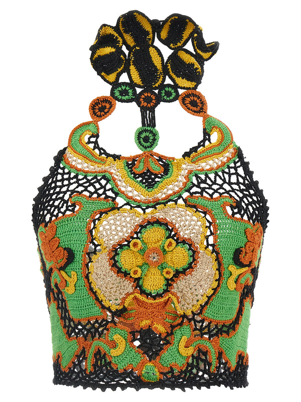 Etro 100% cotton tank top in multicolor