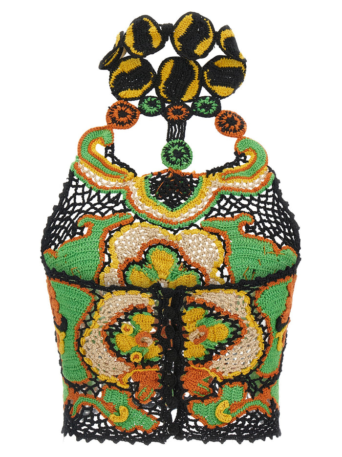 Etro 100% cotton tank top in multicolor — view 2