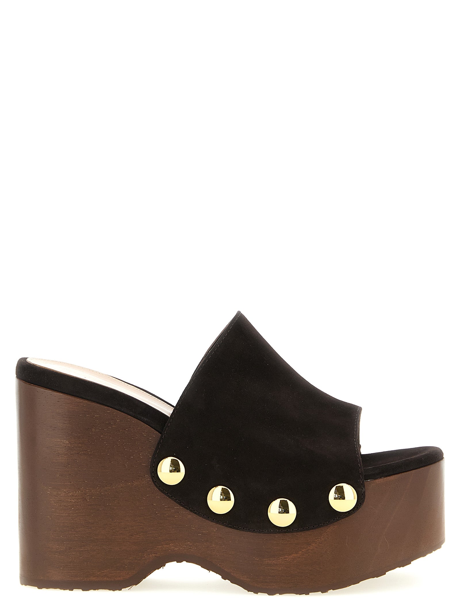 Gianvito Rossi 100% suede leather clog in black