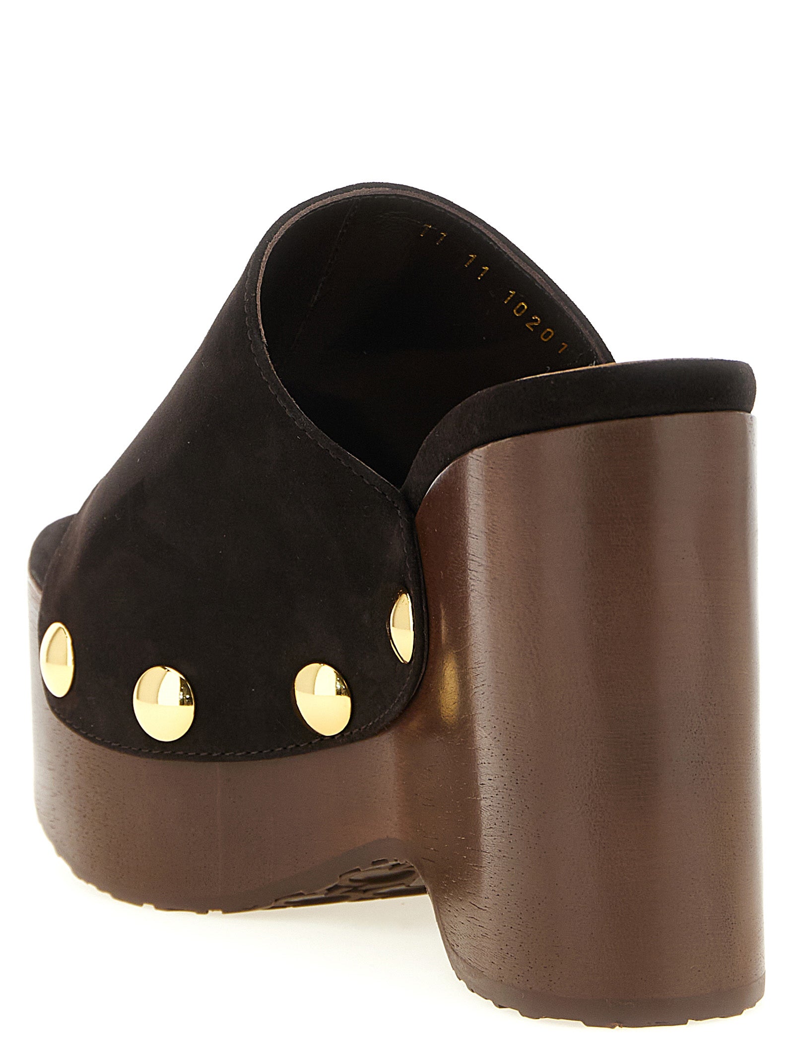 Gianvito Rossi 100% suede leather clog in black — view 3