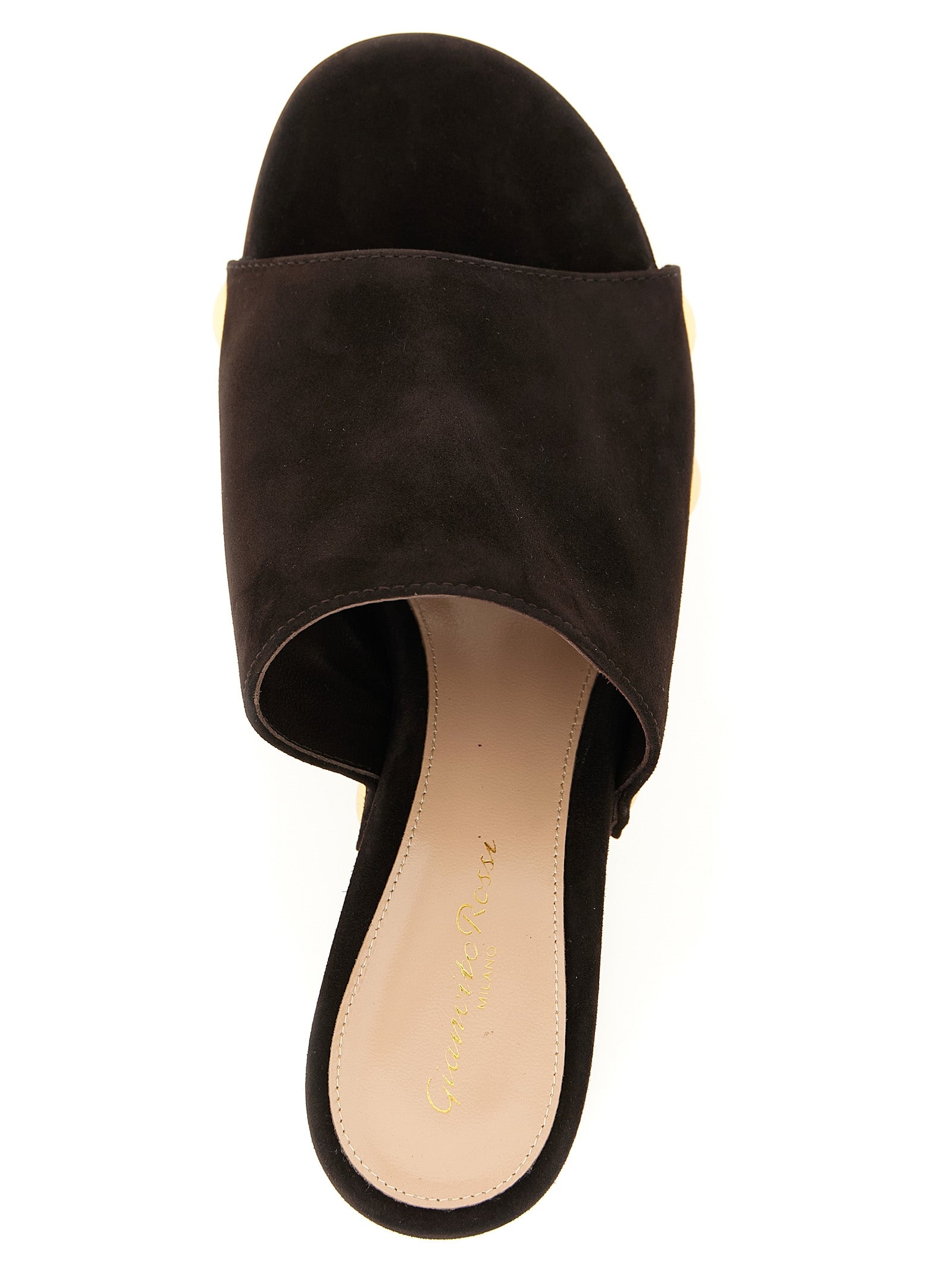 Gianvito Rossi 100% suede leather clog in black — view 4