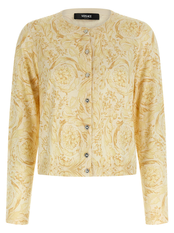 Versace 100% Silk cardigan in yellow