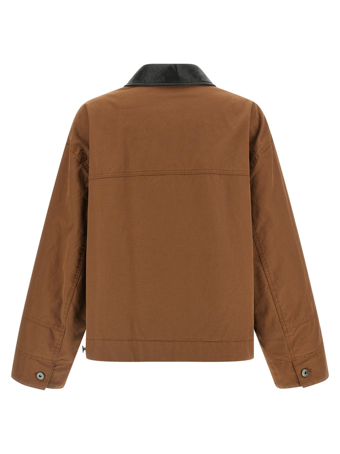 Max Mara 100% cotton jacket in brown — view 2