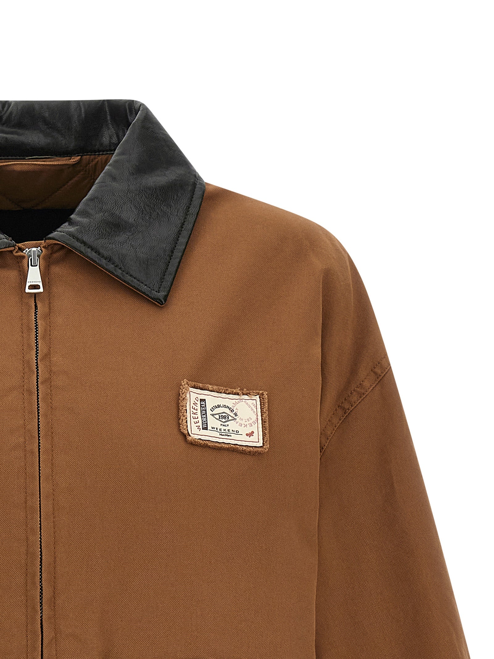 Max Mara 100% cotton jacket in brown — view 3