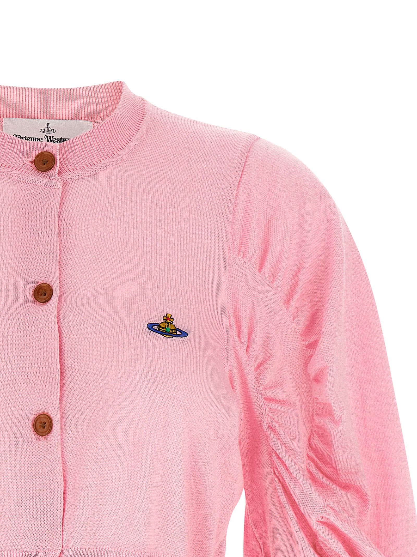 Vivienne Westwood 70% wool cardigan in pink — view 3