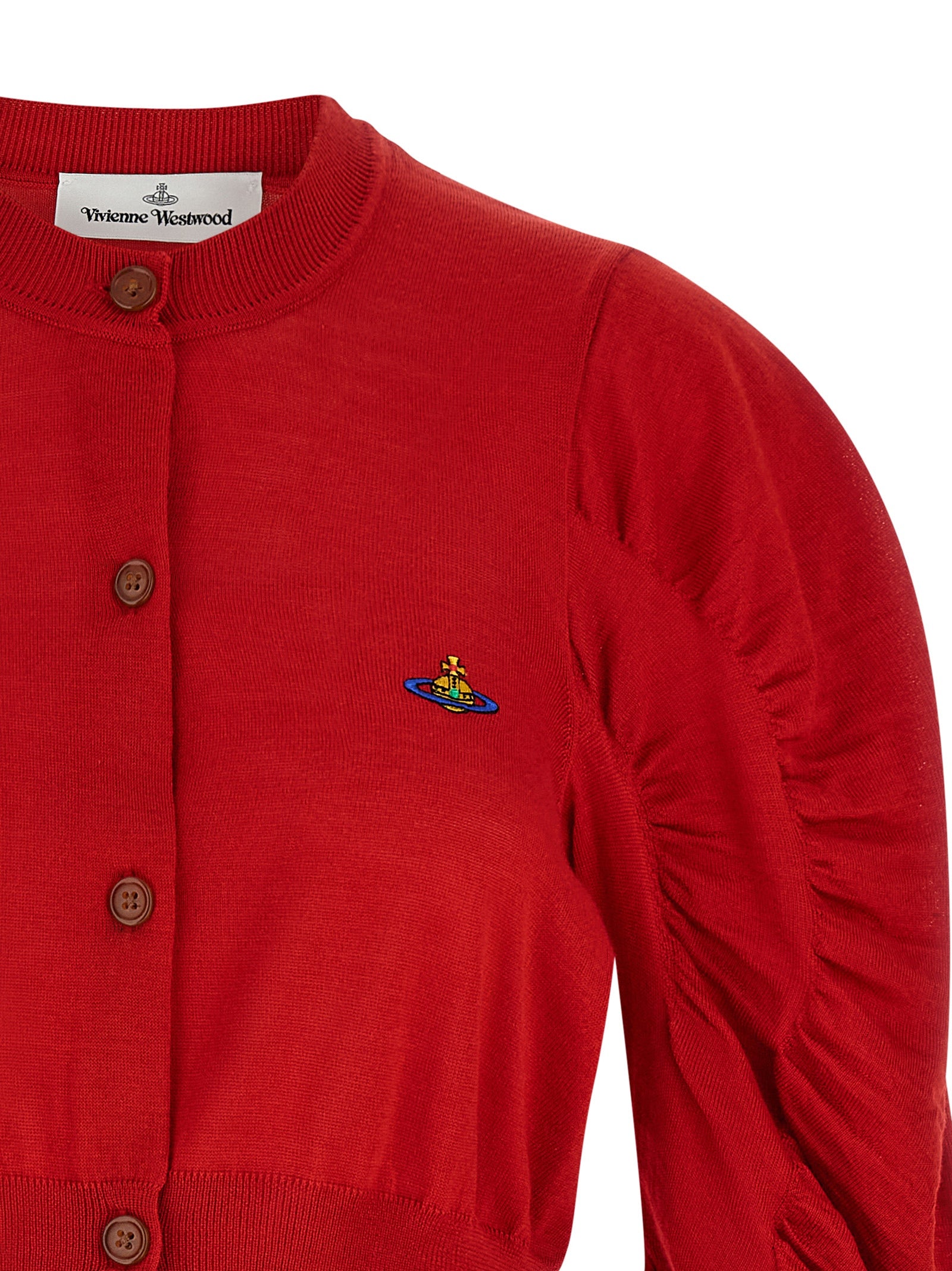 Vivienne Westwood 70% wool cardigan in red — view 3