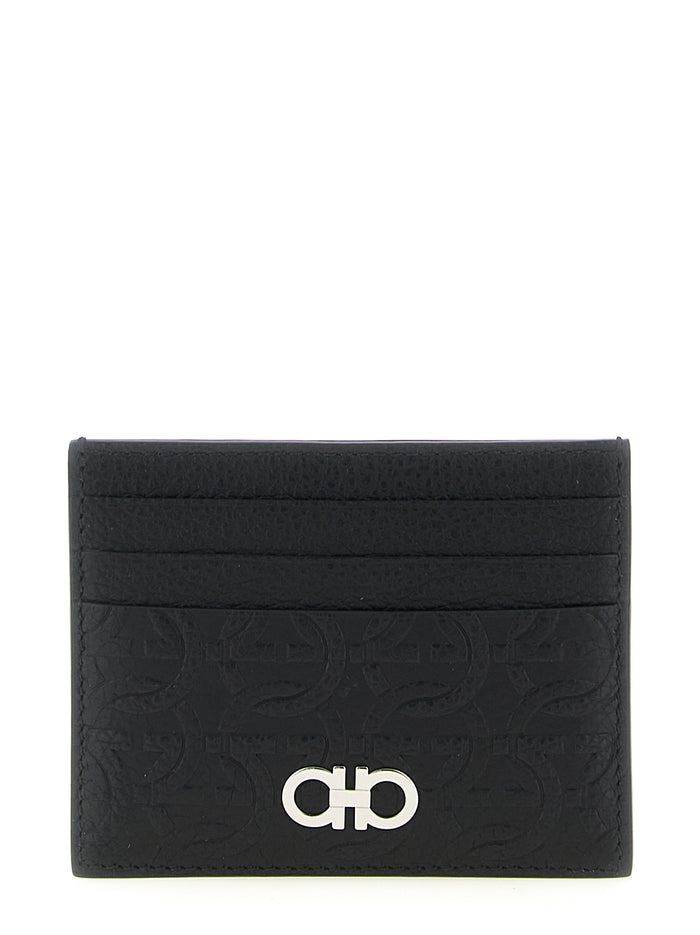 Ferragamo 100% calfskin leather (Bos Taurus) card case in black